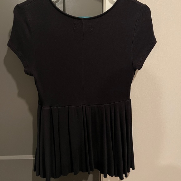 Urban Outfitters Black Deep V Neck Blouse - rarely worn, size small - Picture 3 of 3
